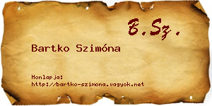 Bartko Szimóna névjegykártya